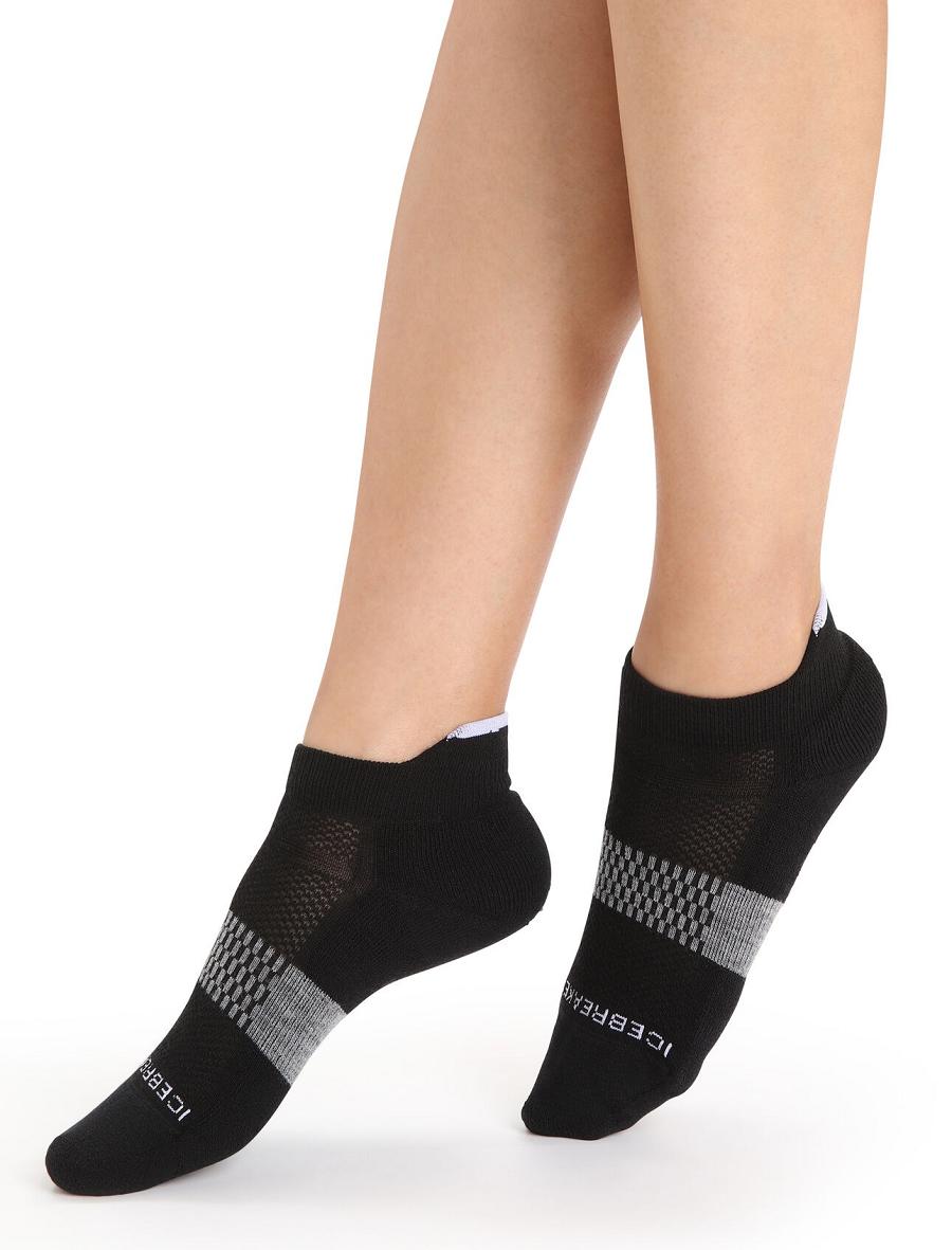 Women\'s Icebreaker Merino Multisport Light Micro Socks Black / Snow | CA 1502CTVE